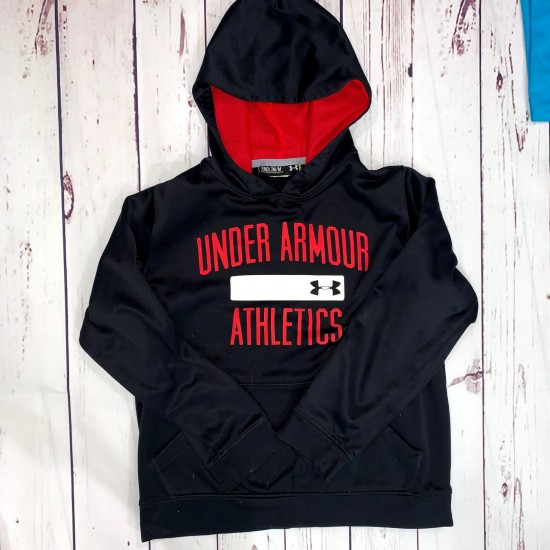 Black and Red Underarmour Hoodie Sz YMD/JM/M