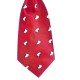 Boys Red Velcro Neck Tie Penguins