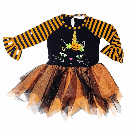 Spooky Cat Halloween Toddler Dress and Matching Pants - Emily Rose 2T