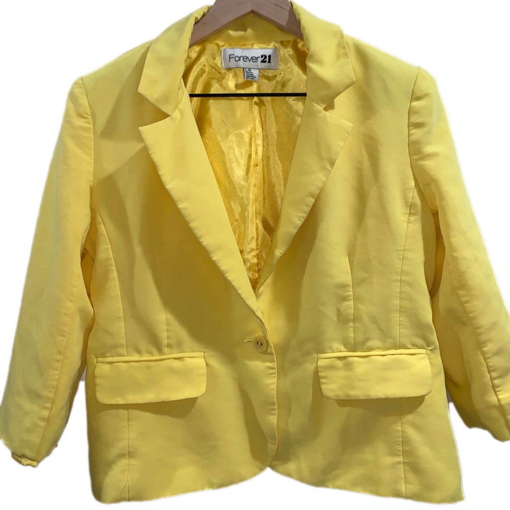Yellow blazer forever 21 top