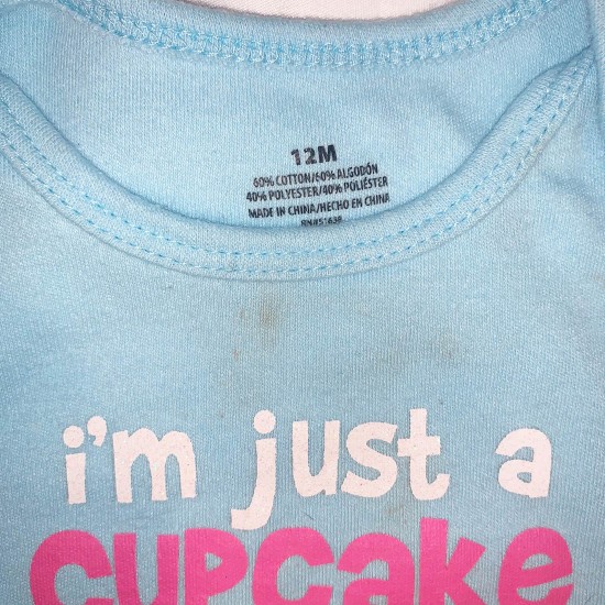 Blue Cupcake Onesie Size 12 M