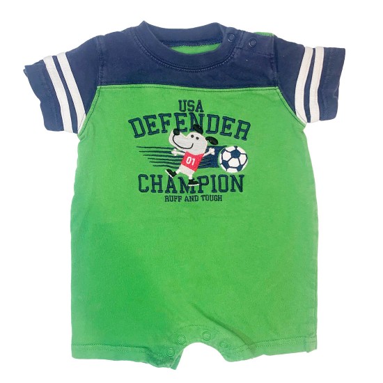 Boys Green Soccer Onesie Outfit