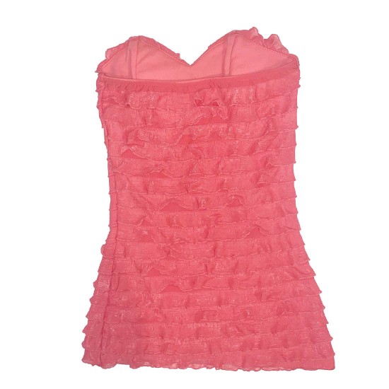 Tube Top Coral Pink Womens Shirt Sz XS