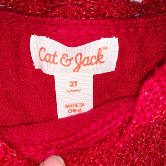 Cat and Jack Red Toddler Sweater Dress 2T