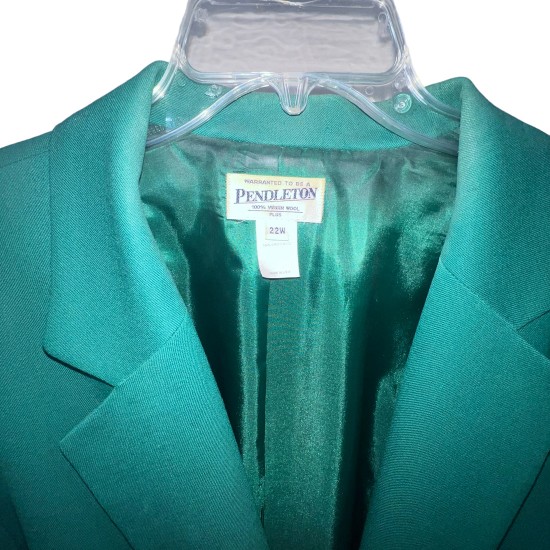 Green Pendleton Women's Wool Blazer