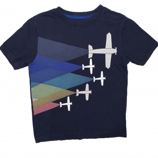 Boys Short Sleeve Airplane Shirt Sz 7