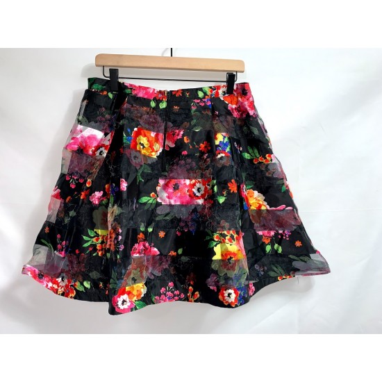 Black Floral Skirt Size 13