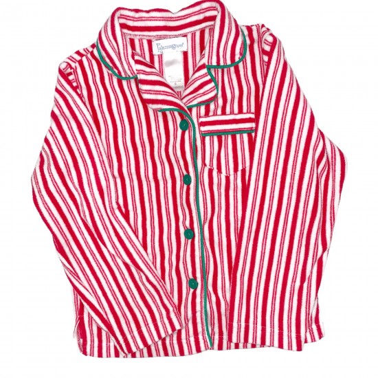 Candy Stripe Christmas Pajama Top Sz 14