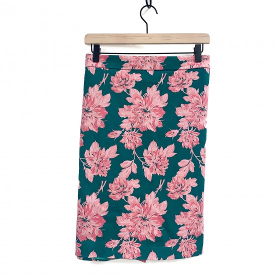 JCrew Mercantile Green and Pink Floral Skirt Sz 14