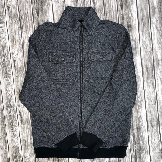 Men’s Gray Small Zip Up Collar Jacket