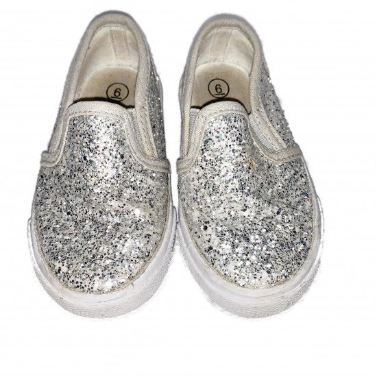Silver Slip On Shoes