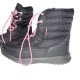 girls black boots pink laces